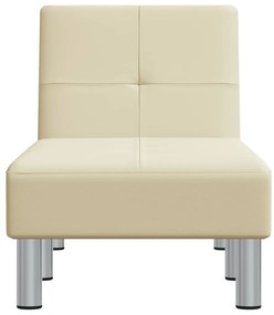Chaise longue couro artificial cor creme