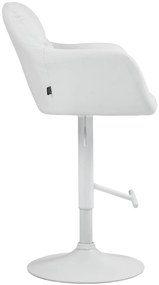 Banco de bar Natoma em couro sintético com estrutura branca 97-118 x 57 x 59 cm Branco