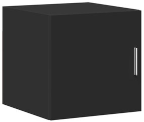 Armário de arrumação estreito derivados de madeira preto