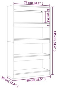 Estante/divisória 80x30x135cm contraplacado cor carvalho fumado