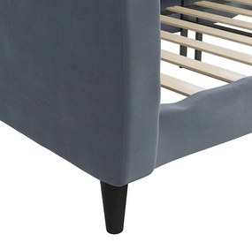 Sofá-cama 90x190 cm veludo cinzento-escuro