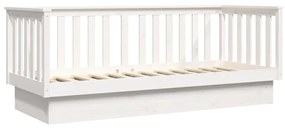 Sofá-cama 90x190 cm madeira de pinho maciça branco