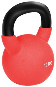 HOMCOM Kettlebell de 10kg de Ferro Fundido Peso Russo com Revestimento de Neoprene para Treinamento de Força 19x12x22cm Vermelho | Aosom Portugal