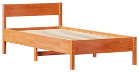 Cama sem colchão 90x200 cm pinho maciço castanho-mel