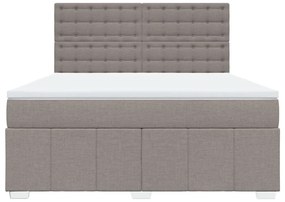 Cama com molas/colchão 180x200 cm tecido castanho-acinzentado