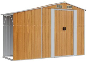 Abrigo de jardim 277x192,5x179cm aço galvanizado castanho-claro