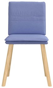 Cadeiras de jantar 4 pcs Jeans Tecido Azul