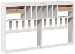 Cabeceira com arrumação 180 cm madeira de pinho maciça branco
