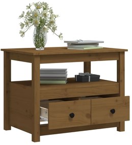 Mesa de centro 71x49x55 cm pinho maciço castanho mel