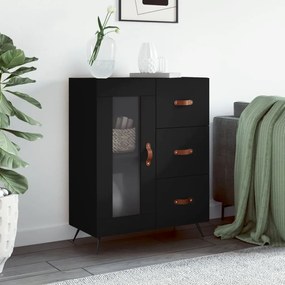 vidaXL Aparador 69,5x34x90 cm derivados de madeira preto