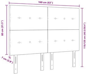 Cabeceira vidaXL com botões em tecido taupe 160 cm