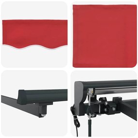 Toldo Retrátil Manual Vermelho 300x250 cm Tecido