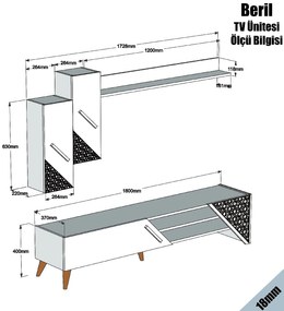 Móvel TV Beril – Carvalho – 180x40x37 cm