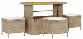 Conjunto de Sofá de Jardim de 13 Peças com Almofadas Bege em Rattan Si