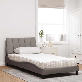 Cama com colchão 100x200 cm tecido cinzento-acastanhado