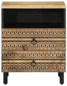Mesa cabeceira 50x33x62cm madeira mangueira áspera maciça preto