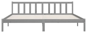 Estrutura de cama 200x200 cm pinho maciço cinzento
