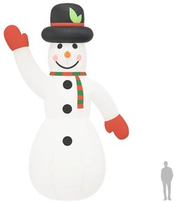Boneco de neve insuflável com luzes LED 1000 cm
