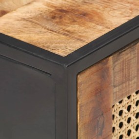 Mesa de cabeceira 40x30x50cm mangueira áspera/palhinha natural