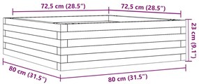 Vaso/floreira de jardim 80x80x23 cm pinho maciço branco