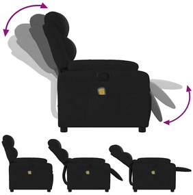 Poltrona de massagens reclinável tecido preto