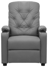 Poltrona de massagens elevatória couro artificial cinzento