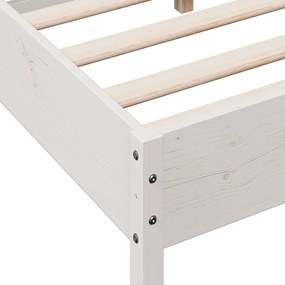 Cama sem colchão 160x200 cm madeira de pinho maciça branco