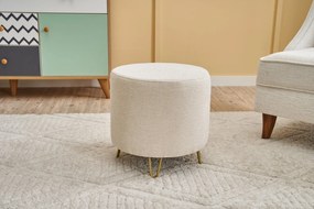 Pouffe Asmara Gabbana – Creme Dourado – 40x40x40 cm