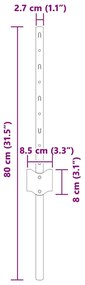 Postes de Cerca 22 pcs Prateado 50 x 0.4 m Aço galvanizado