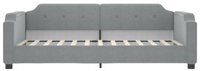Sofá-cama com colchão 90x200 cm tecido cinzento-claro