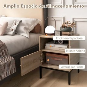 Mesa de cabeceira de estilo boémio com estante aberta e porta Decoração em rattan para sala de estar Quarto Natural