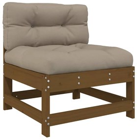 Sofás de centro com almofadões 2 pcs pinho maciço castanho-mel