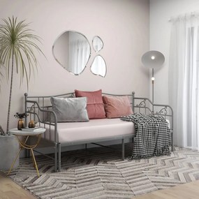 324766 vidaXL Estrutura sofá-cama de puxar 90x200 cm metal cinzento