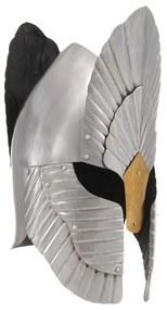 vidaXL Capacete de cavaleiro medieval réplica LARP aço prateado