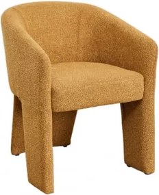 Silla De Comedor Tapizada Jimena Bouclé Amarelo Mel - Sklum