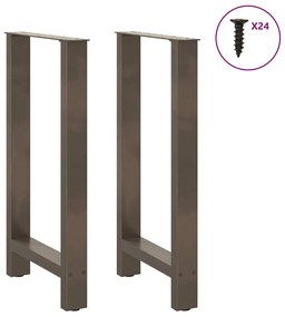 Pés de mesa de bar em aço natural, 2 peças, 50x(90-91) cm, aço