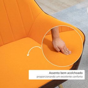 Poltrona de Sala de Estar Estofada em Couro Sintético e Veludo com Apoios para os Braços Pés Dourados 64x62x72,5 cm Amarelo