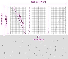 Cerca de Arame Soldado com 7 Postes Flangelados Verde 1,2x10 m Aço