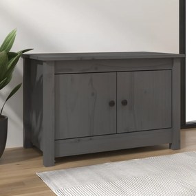 vidaXL Sapateira 70x38x45,5 cm pinho maciço cinzento