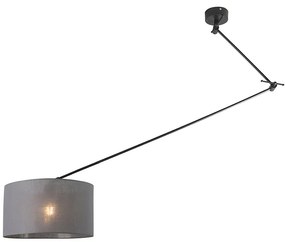 Candeeiro de suspensão preto com cúpula 35 cm cinzento escuro ajustável - Blitz Moderno