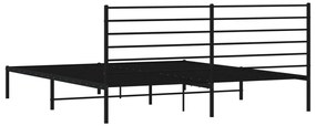 Estrutura de cama em metal com cabeceira 180x200 cm preto