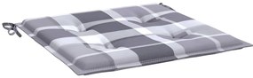 Almofadões cadeiras jardim 6pcs tecido oxford xadrez cinzento