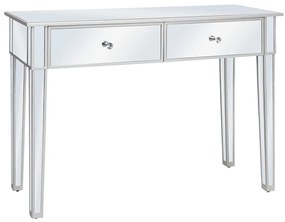 vidaXL Mesa consola espelhada em MDF e vidro 106,5x38x76,5 cm