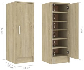 Armário para sapatos derivados de madeira carvalho sonoma