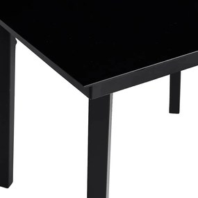 Conjunto de jantar jardim 5 peças almofadas vidro vime PE preto