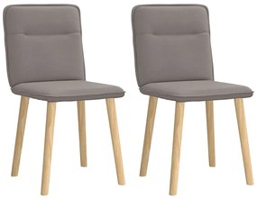vidaXL Cadeiras de jantar 2 pcs tecido cinzento-acastanhado