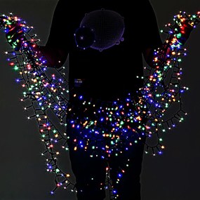Corrente luminosa de Natal Preta de 60 m com luzes Multicor