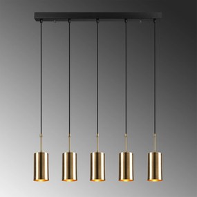 Candeeiro de Teto Kem – Ouro e Preto – 79 x 9 cm