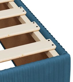 Cama boxspring com colchão 100x200 cm veludo azul