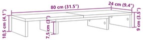 Suporte para monitor ajustável derivados de madeira preto